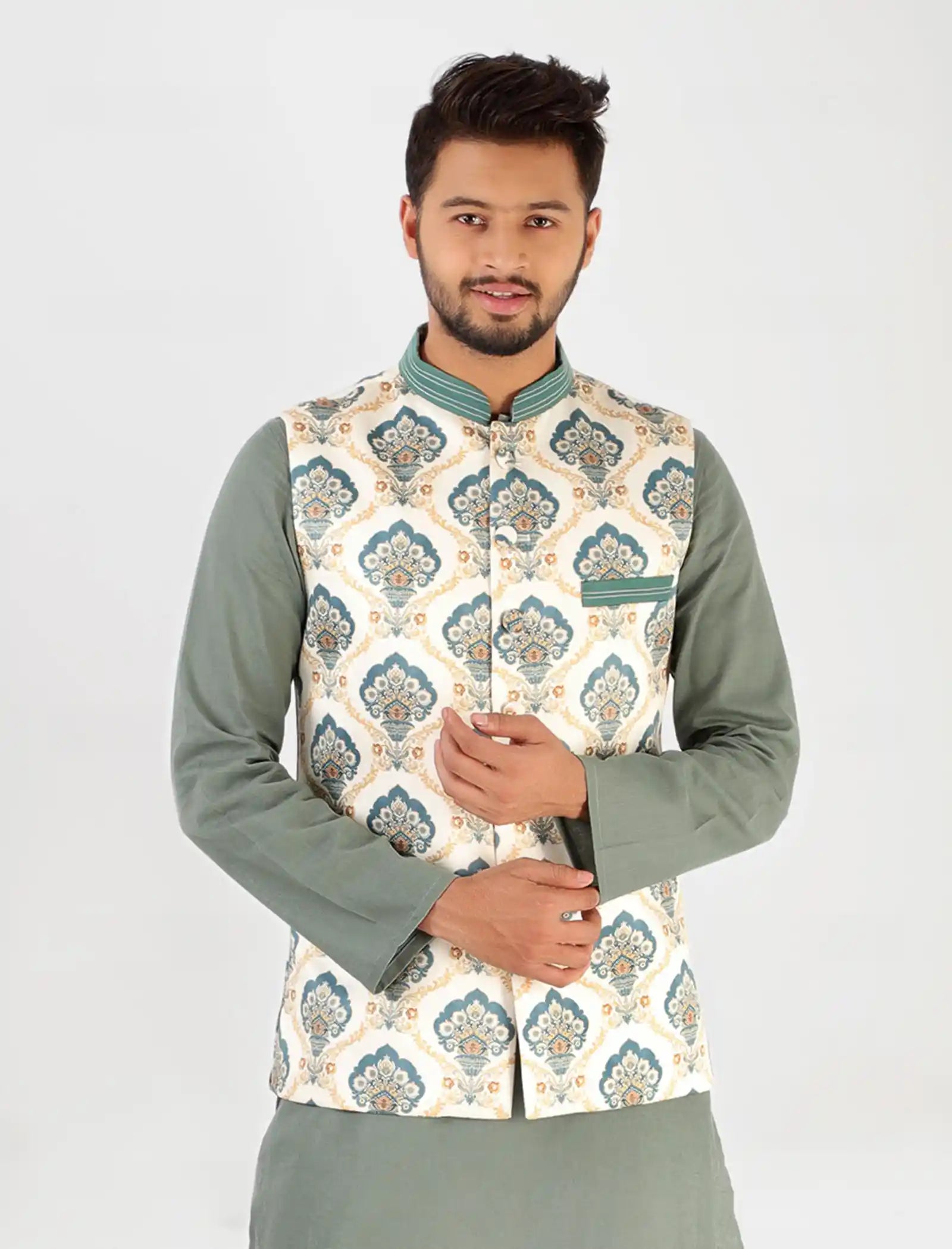Traditional Waist Coat with Stitched Collar & Pocket