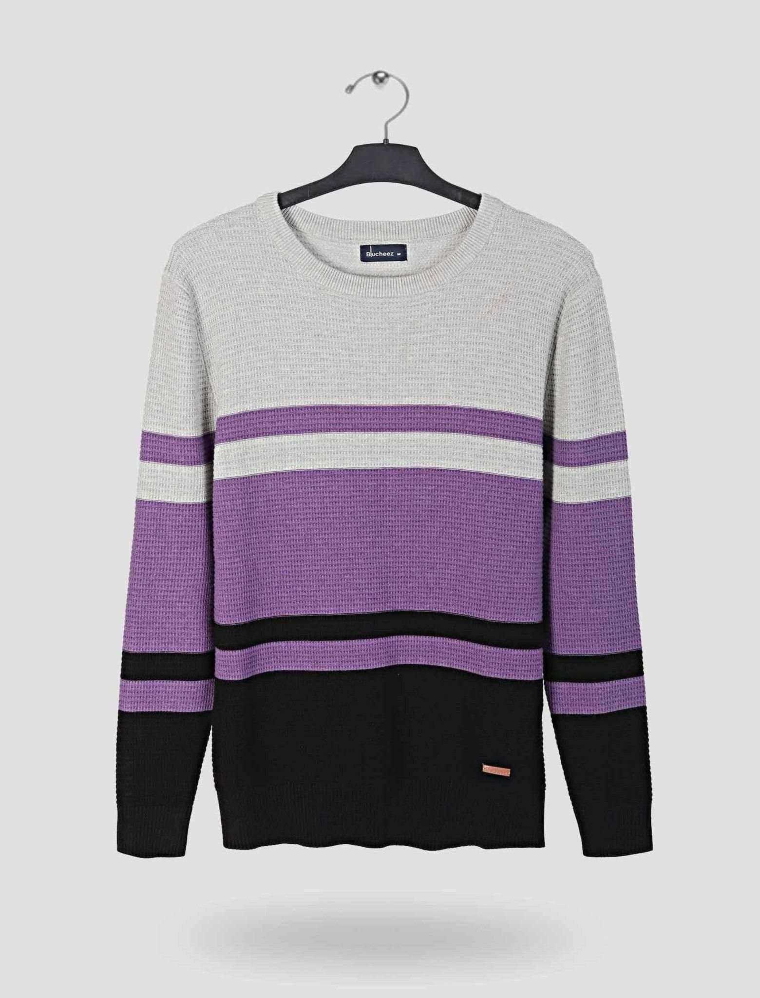 Box Panel Stripe Sweater - Blucheez