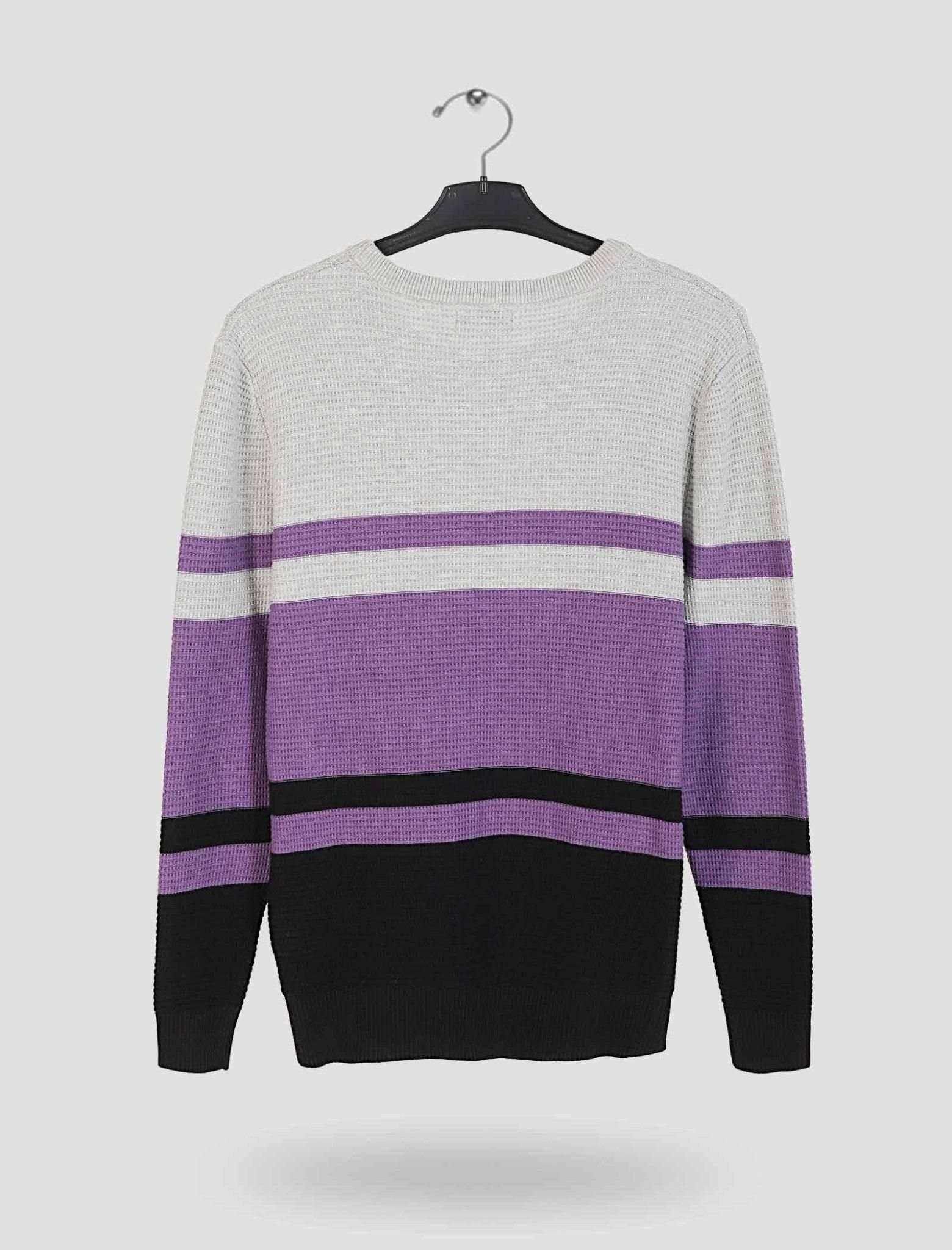 Box Panel Stripe Sweater - Blucheez