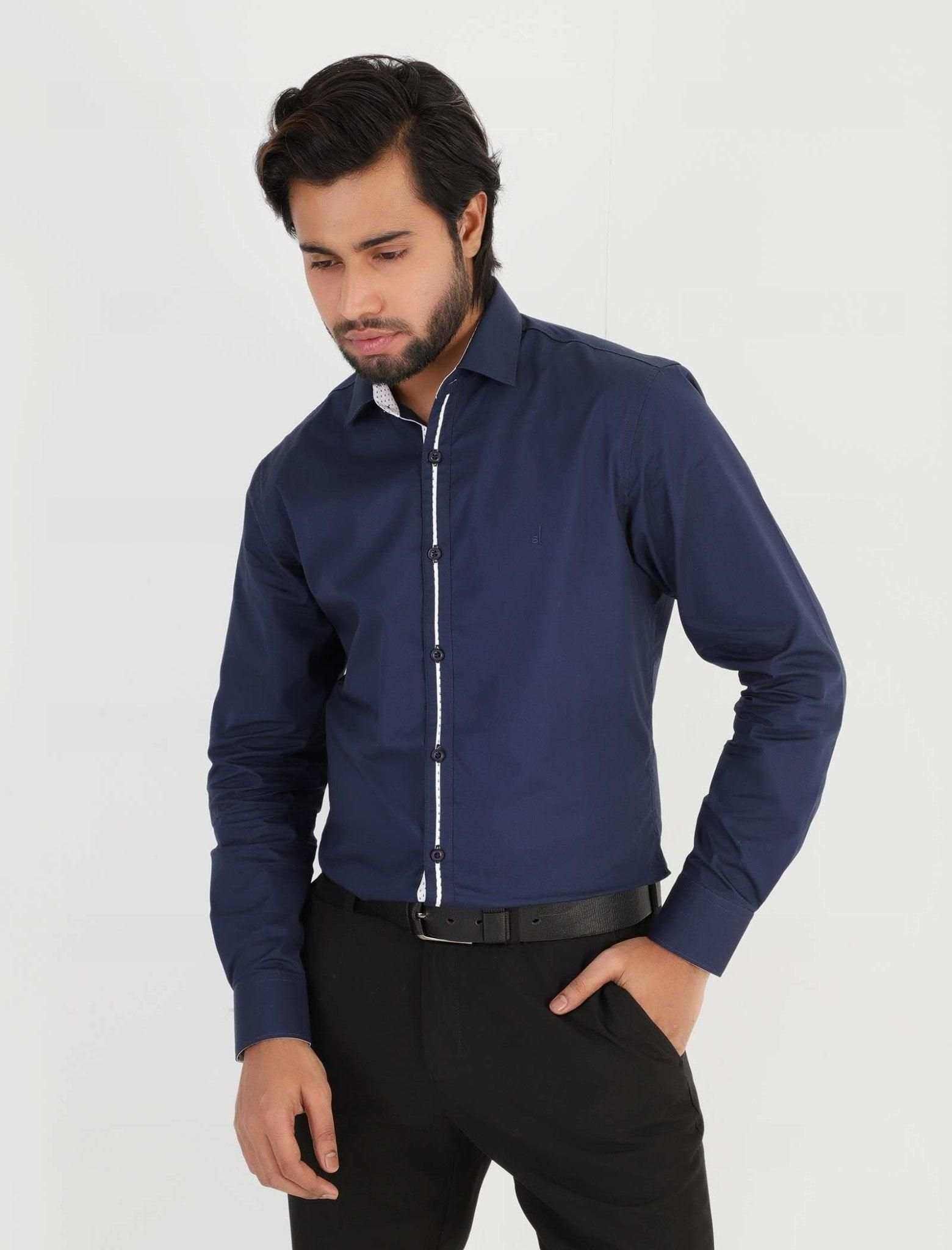 Solid Blue Formal Shirt - Blucheez