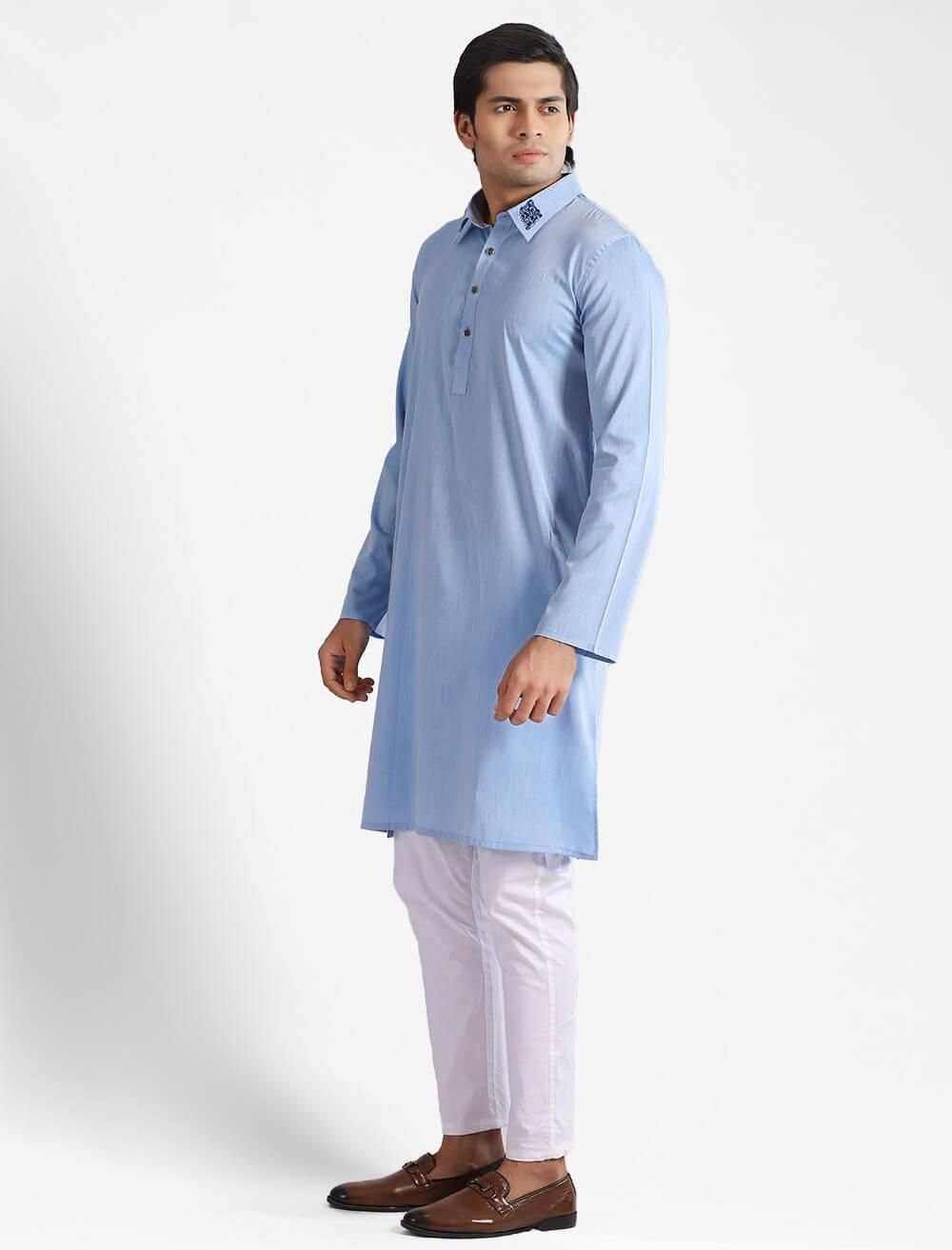 Zardozi Panjabi With Shirt Collar - Blucheez
